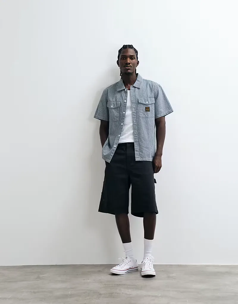 Рубашка Levi's Workwear с коротким рукавом в полоску, синий — фото 2