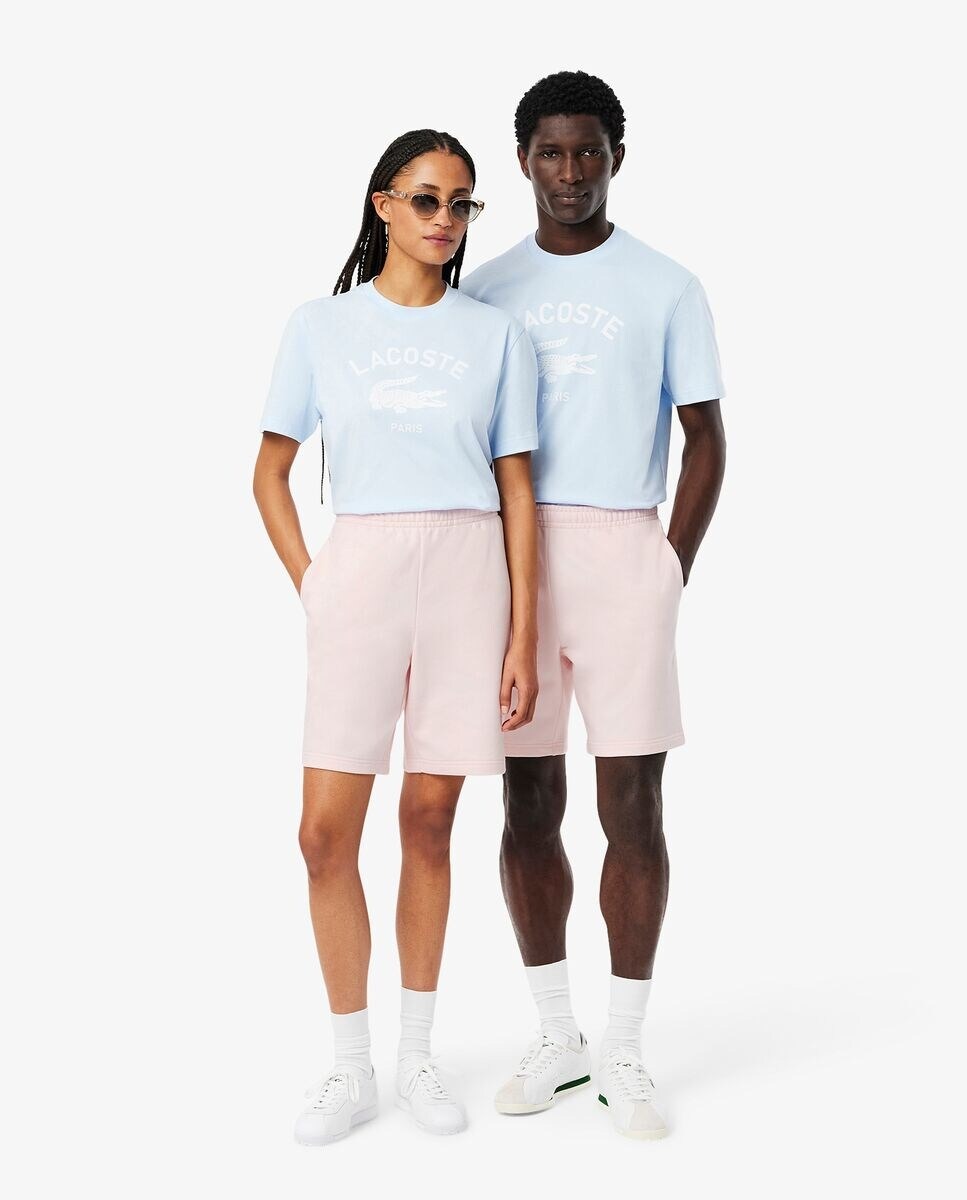 Шорты Lacoste GH0990-00, хлопковые флис, светло-розовые — фото 2