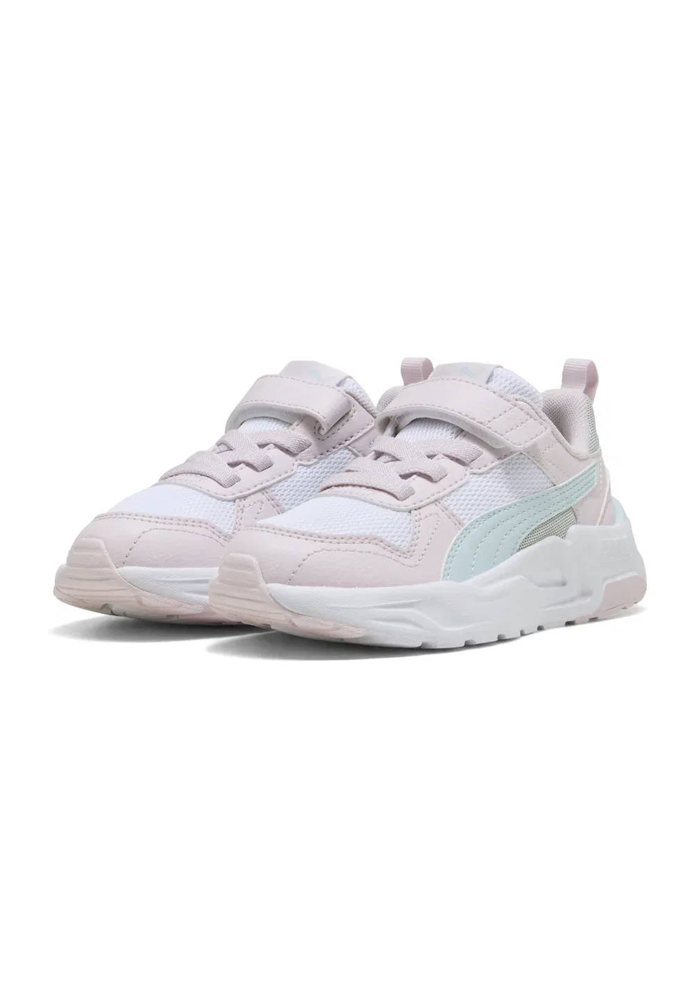 Детские туфли Trinity 2 унисекс Puma, White-Aqua Glow-Powder Pink — фото 2