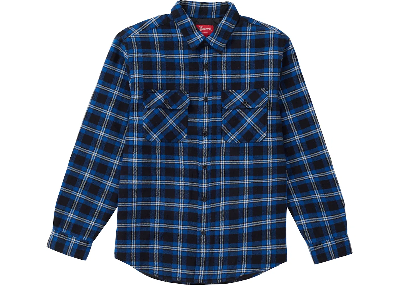 Мужская рубашка из фланели с квилтингом Supreme Arc Logo Flannel Shirt, Black