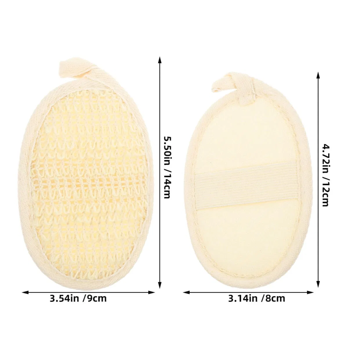 Набор люффа-пэдов для пилинга, Mipcase, 8 штук, 14x9x0.4 см, Beige — фото 2