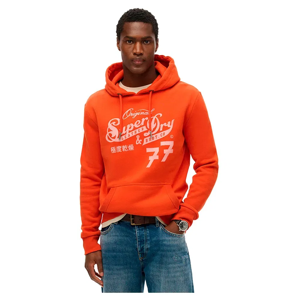 Худи Leather & Boot Co Superdry, оранжевый