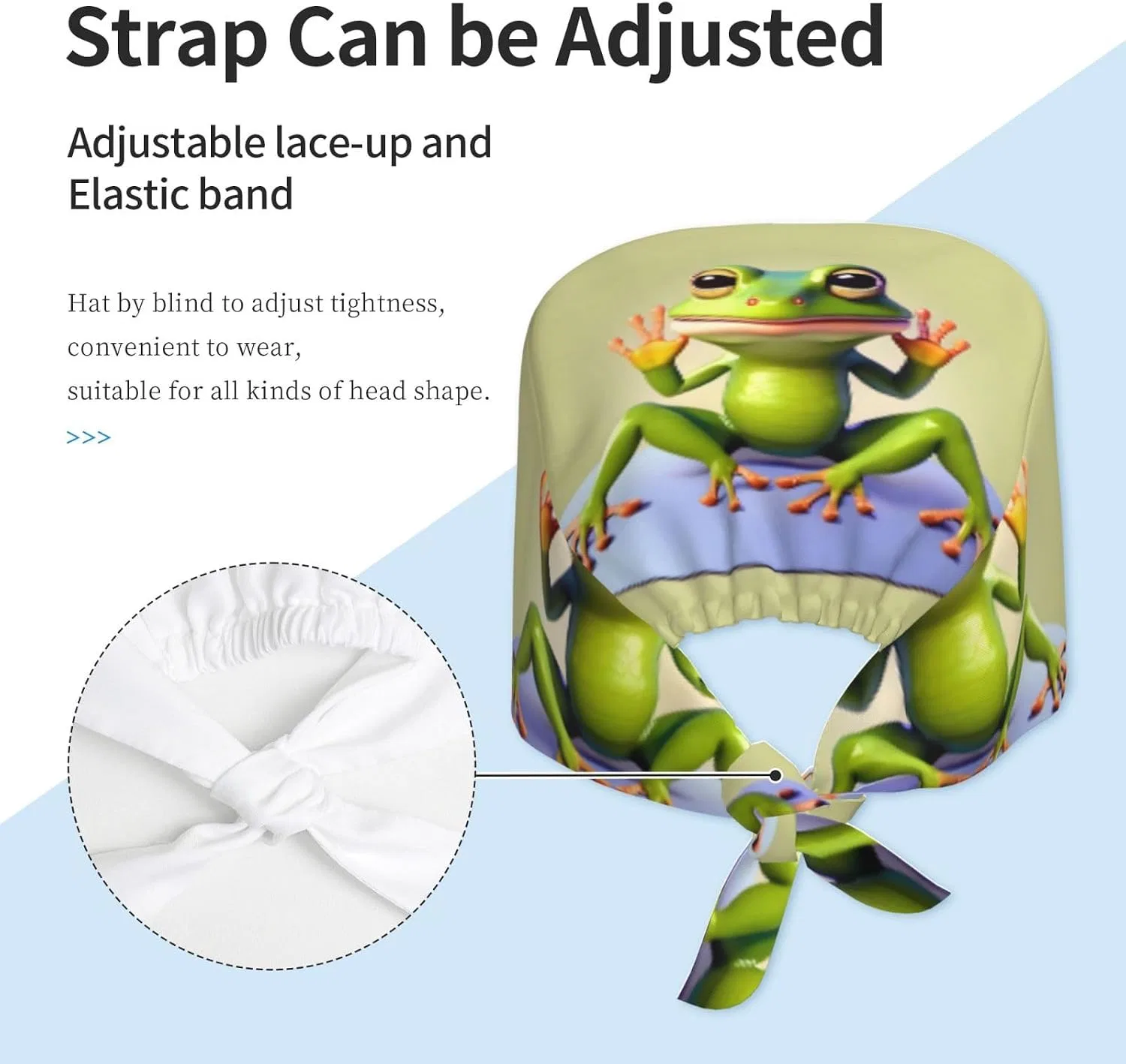 Шапочка для душа с принтом The Funny Frog Doing Yoga, BLWSLC, Черный — фото 4