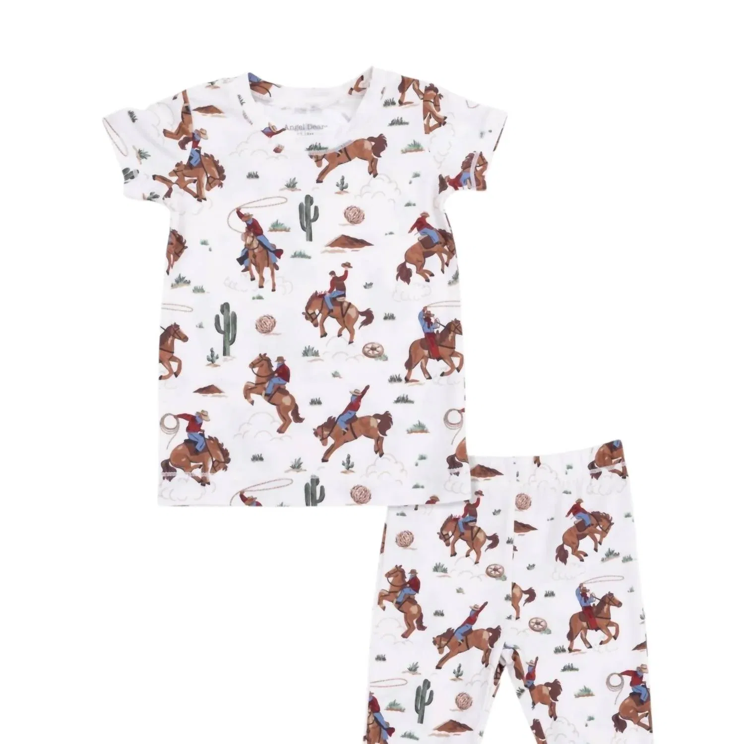 Детский комплект пижамы с коротким рукавом Buckaroo Western Angel Dear, White Multi — фото 2