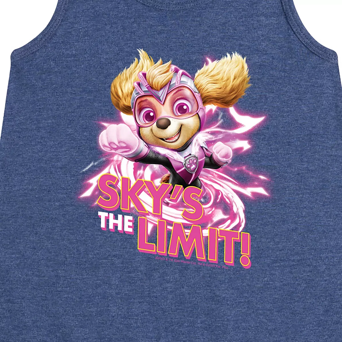 Детское платье-трапеция без рукавов с принтом Skys The Limit PAW Patrol, Heather Navy — фото 2