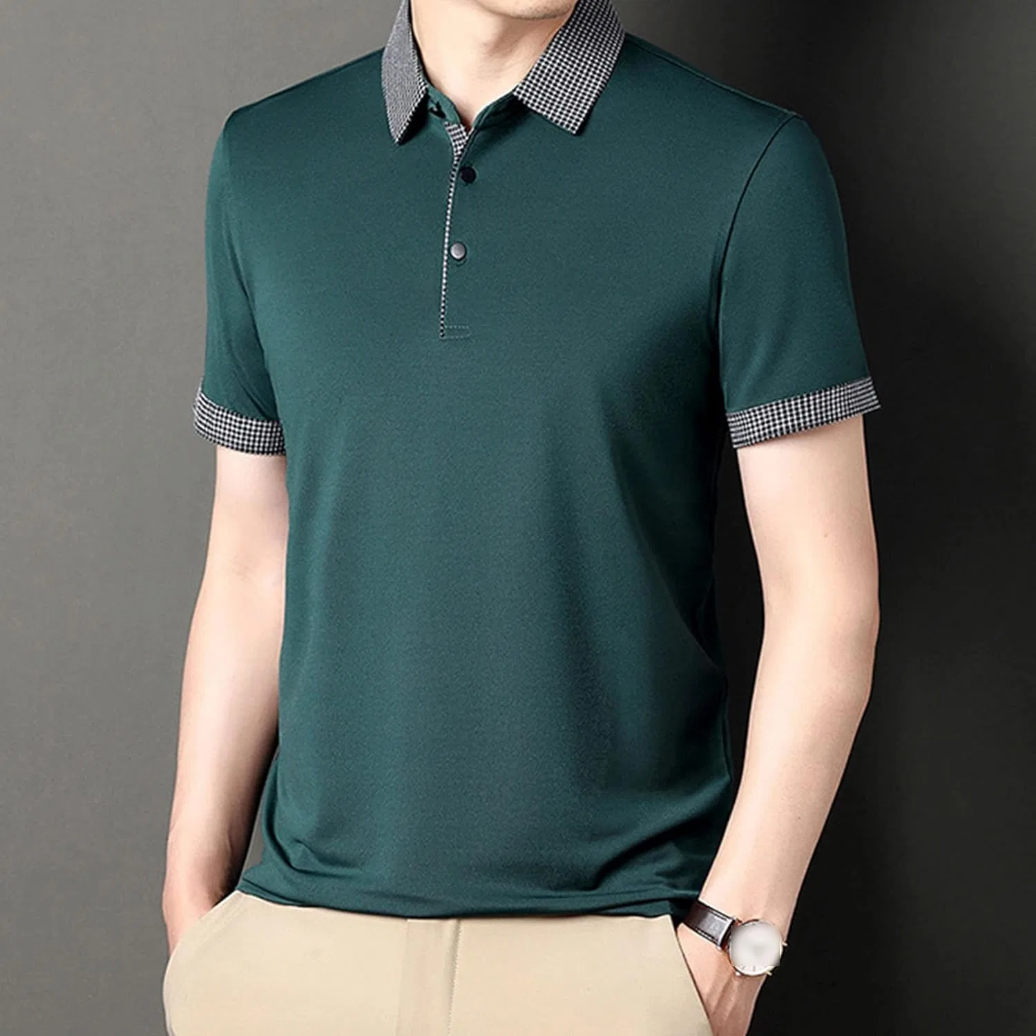 Мужская футболка с воротником Regular Fit Golf, Green — фото 4