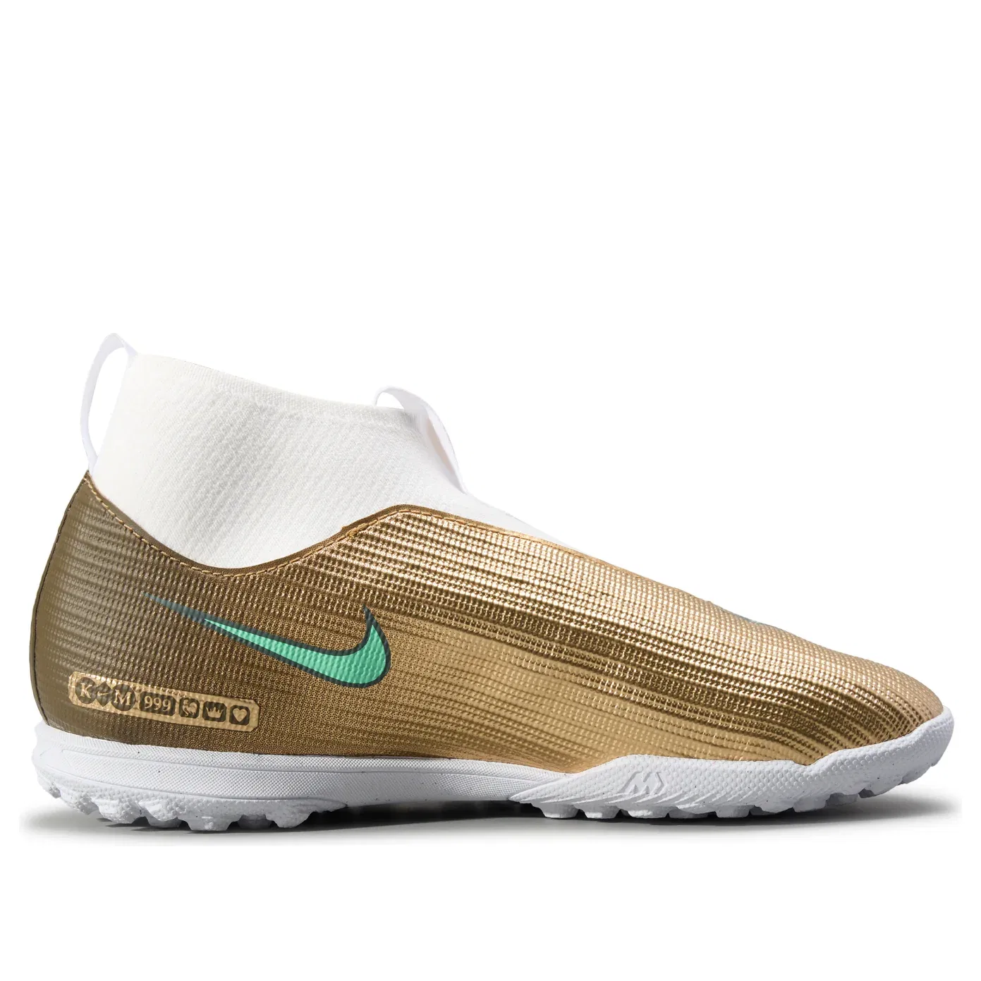Детские кроссовки Jr. Mercurial Superfly 11 Academy TF High 'Kylian Mbappe Golden Boot' Nike, Metallic Gold/Green Glow — фото 2