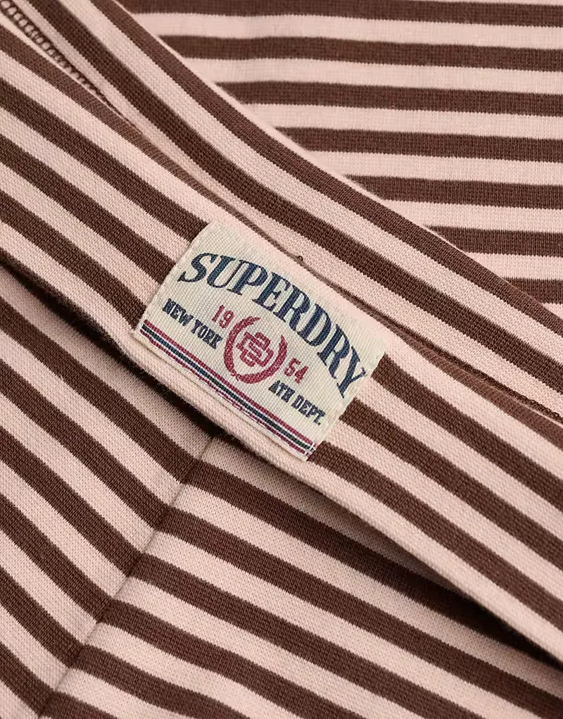 Спортивные брюки Superdry Athletic Essentials в полоску, каштаново-коричнево-розовая полоска — фото 2