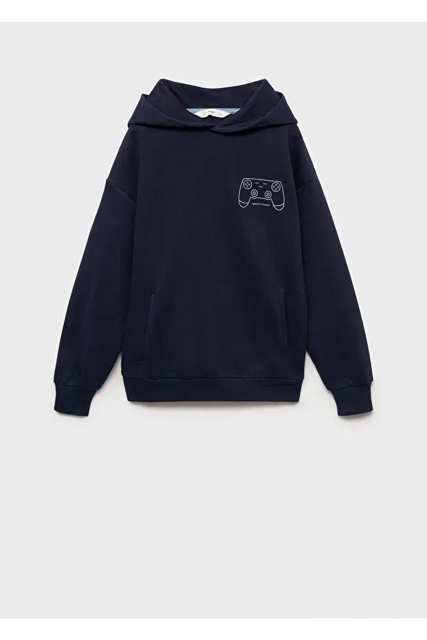 Детские свитшот для мальчиков с капюшоном Mango, Navy Blue