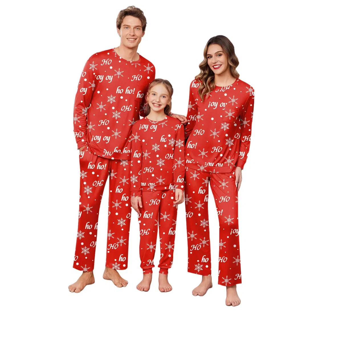Пижамный комплект с принтом Christmas Ekouaer, Christmas Ho-Red