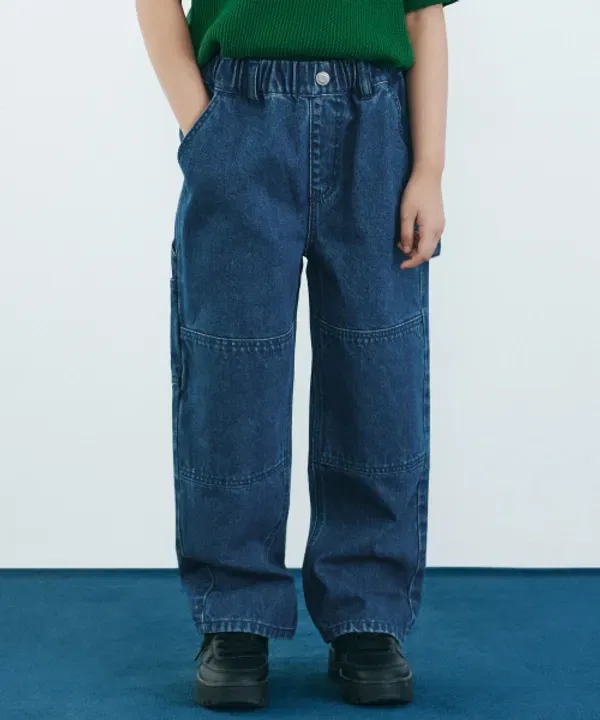 Джинсы широкие, карпентер, завышенная талия, Musinsa Standard Kids, medium indigo