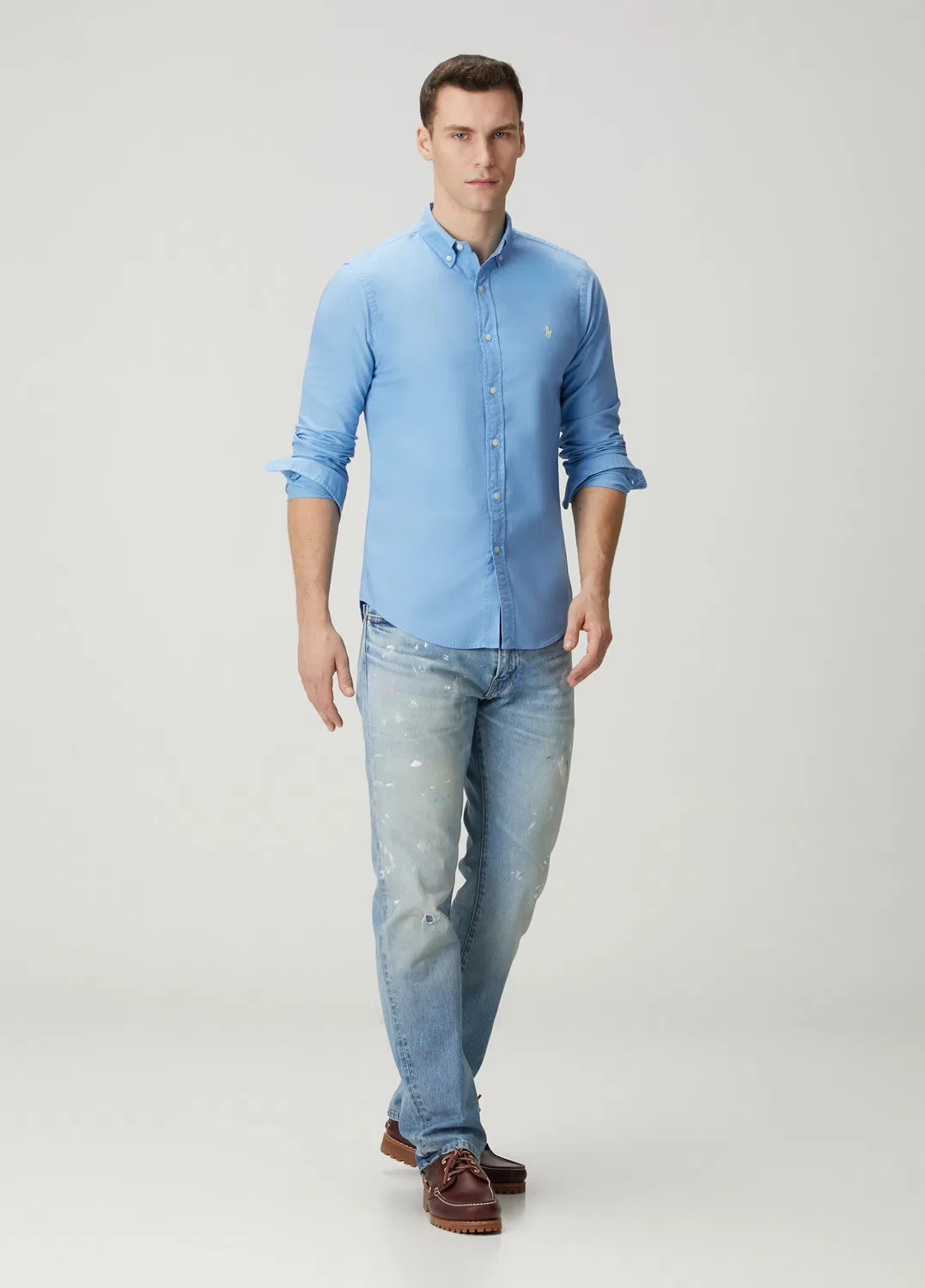 Рубашка Oxford Slim Fit Polo Ralph Lauren, mavi — фото 2