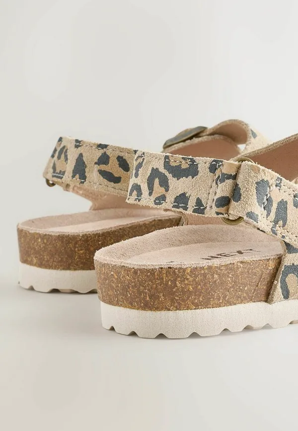 Стандартные сандалии с липучкой и застежкой Next, Tan Brown Leopard Print — фото 4