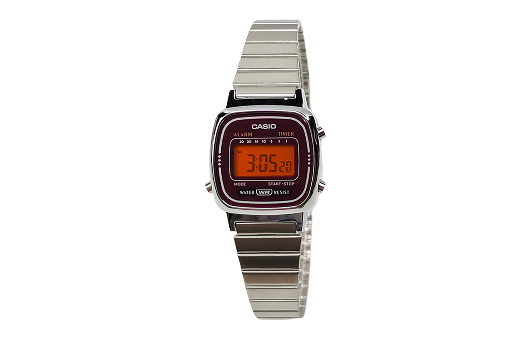 

CASIO Часы Retrofit Series Quartz Movement Stainless Steel Strap Watch Women's Watch Red Watch Dial