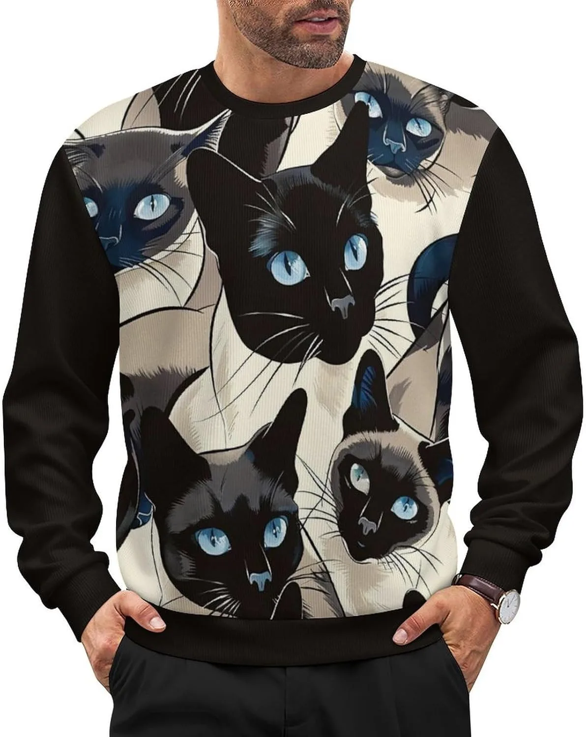 

Мужской оверсайз свитер с принтом животные HLSDFRES