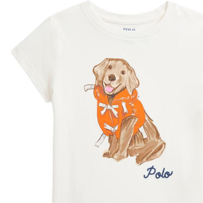 Футболка для детей 3-7 лет Polo Ralph Lauren, экрю — фото 4
