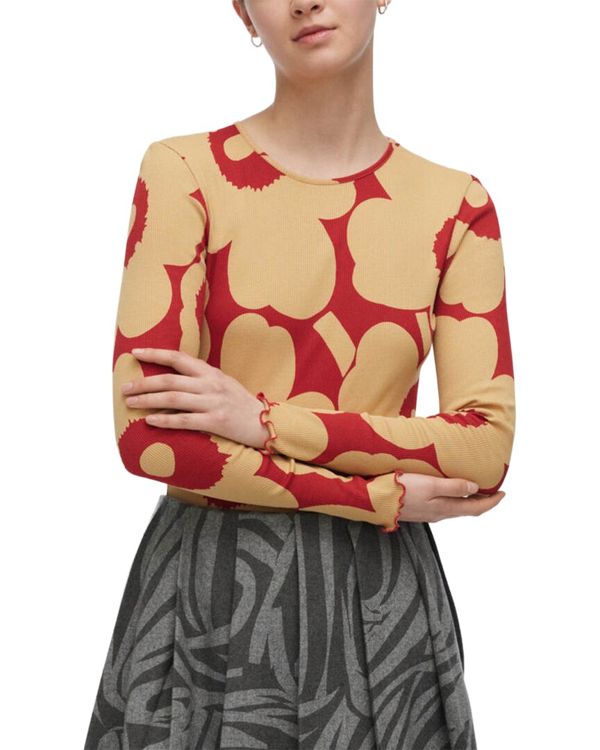 

Трикотажная рубашка Marimekko Floraali Unikko, коричневый