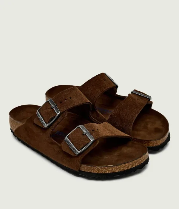 Сандалии Birkenstock Arizona Soft Footbed Suede Leather, коричневый