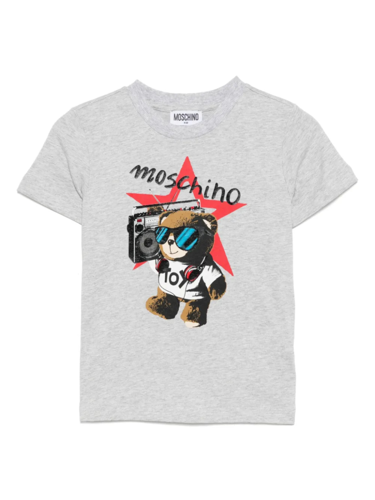 

Moschino Kids футболка с графичным принтом, серый