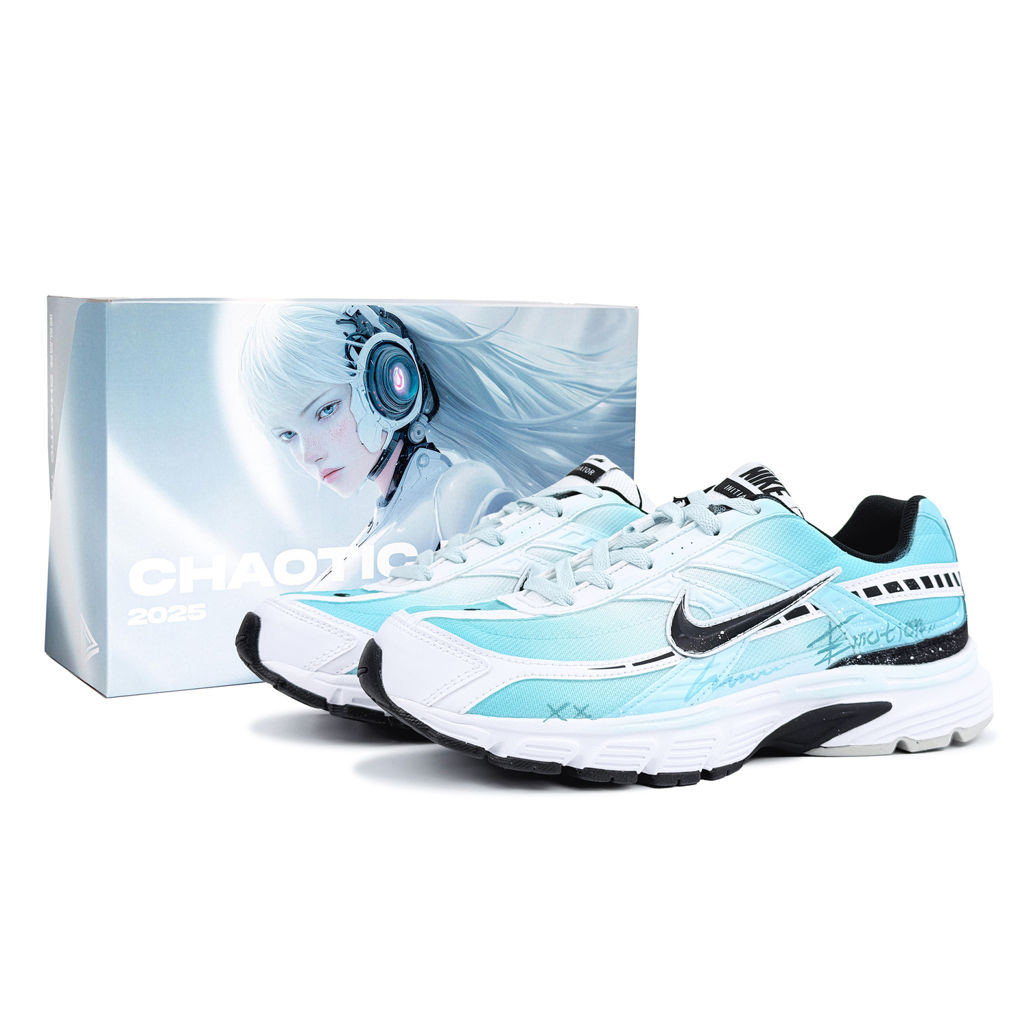 

Nike Инициатор устойчивые к истиранию низкие кроссовки для бега унисекс голубой, цвет Cyan