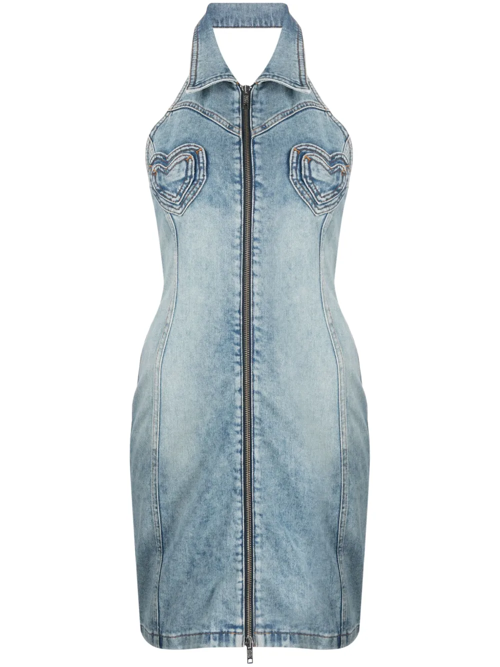 

Джинсовое платье мини со вставками MOSCHINO JEANS, синий