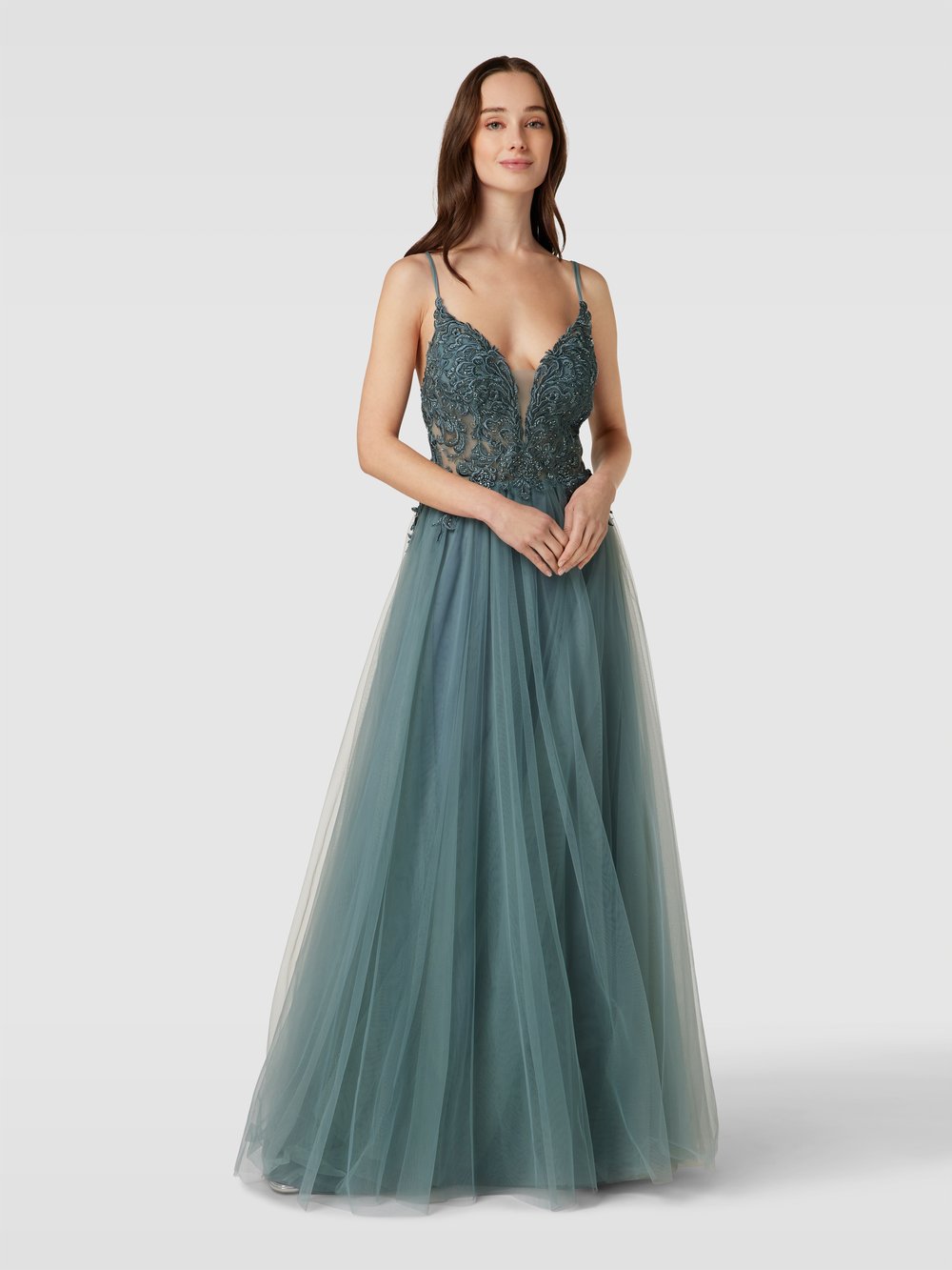 

Вечернее платье с декоративной отделкой Mascara, зеленый