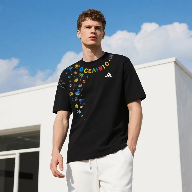Футболка Adidas Black Crew Neck Moderate — фото 4