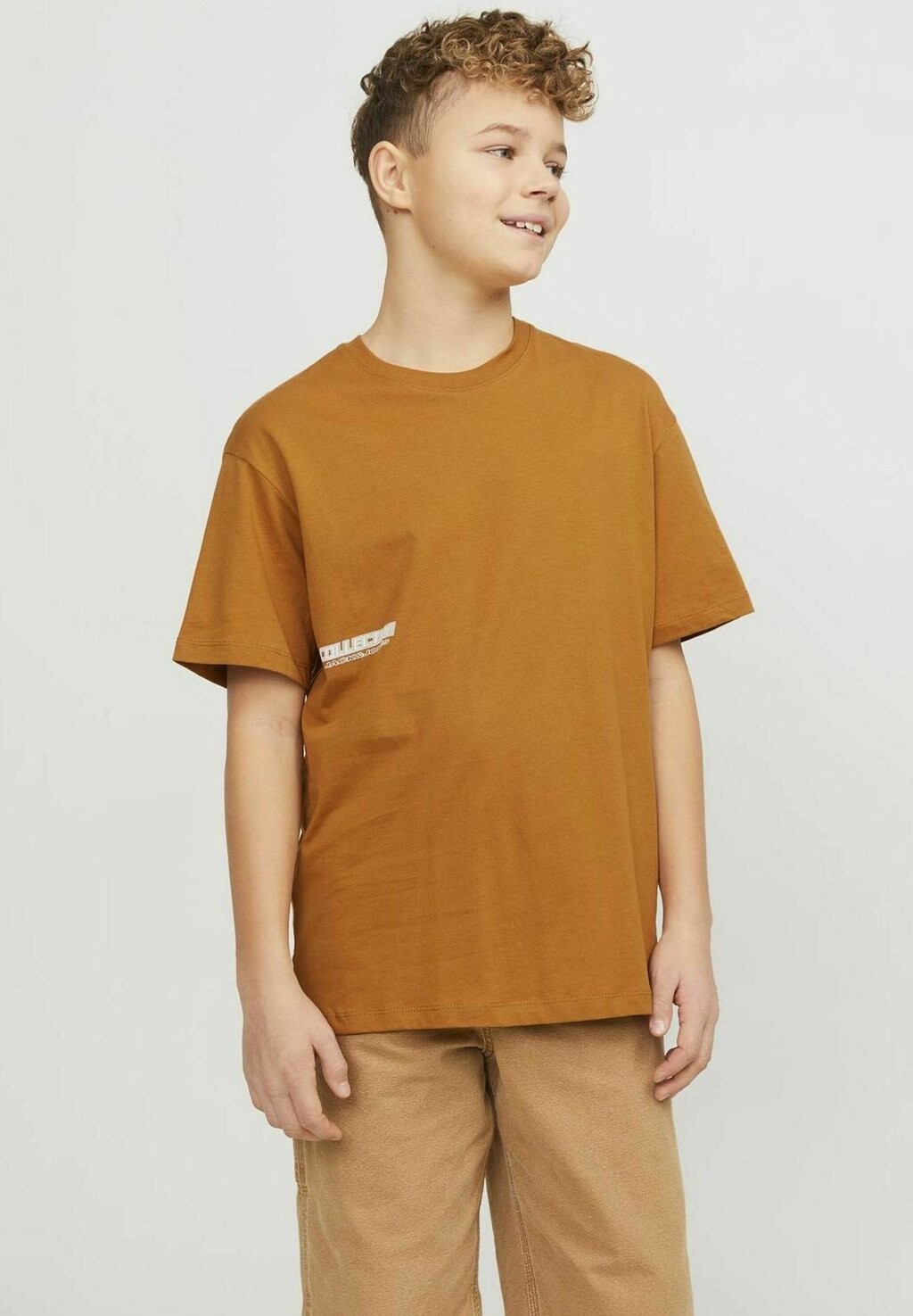 

Футболка с принтом Jack & Jones Junior, цвет bone brown