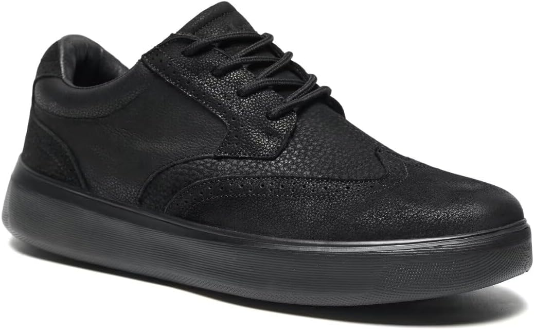 

Мужские ортопедические кожаные туфли OrthoComfoot: удобные оксфорды при фасциите с поддержкой свода стопы, повседневные деловые туфли для облегчения боли в стопах и пятках, черный