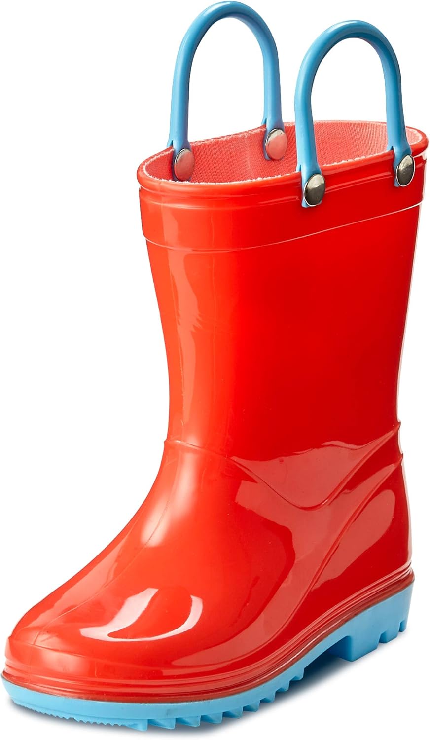 

Водонепроницаемые ПВХ сандалии Puddle Play для малышей и детей с ручками для легкого надевания - легкие противоскользящие сапоги для мальчиков и девочек, оранжевый