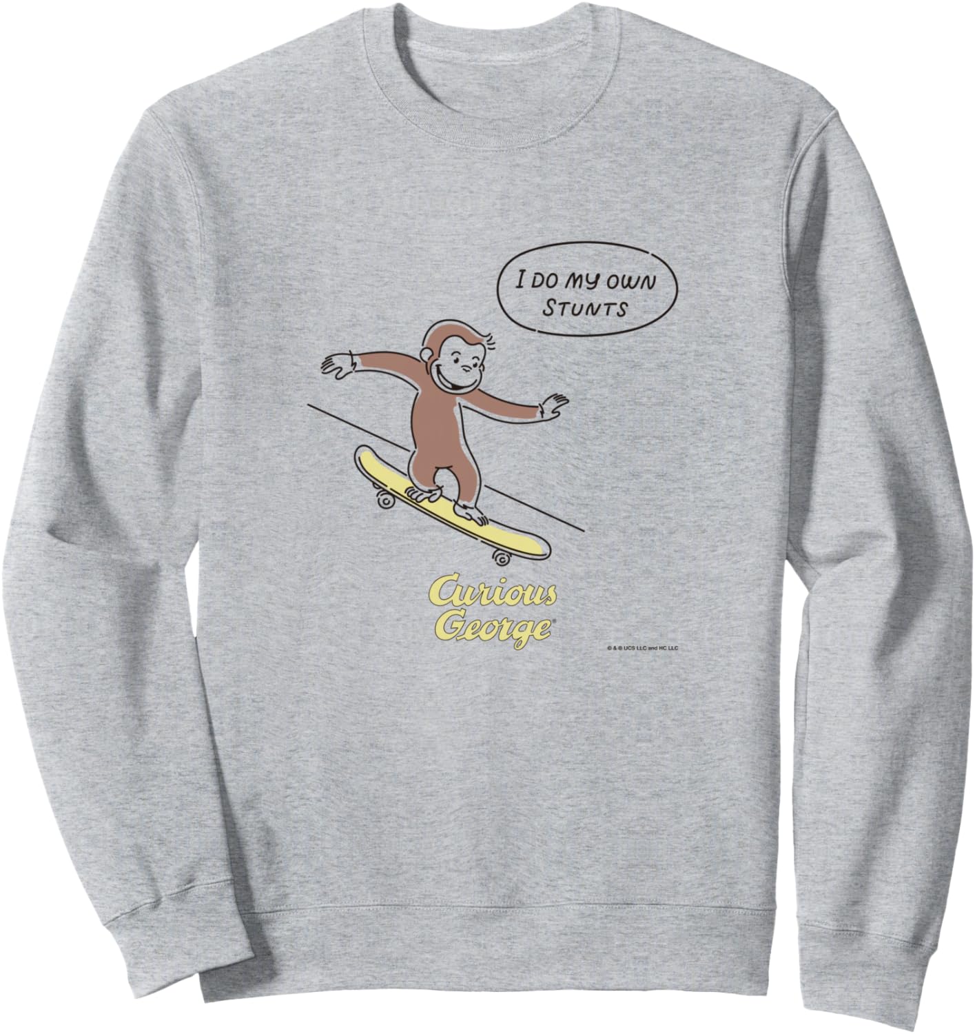 

Толстовка «Любопытный Джордж: Я сам выполняю трюки», серая Curious George