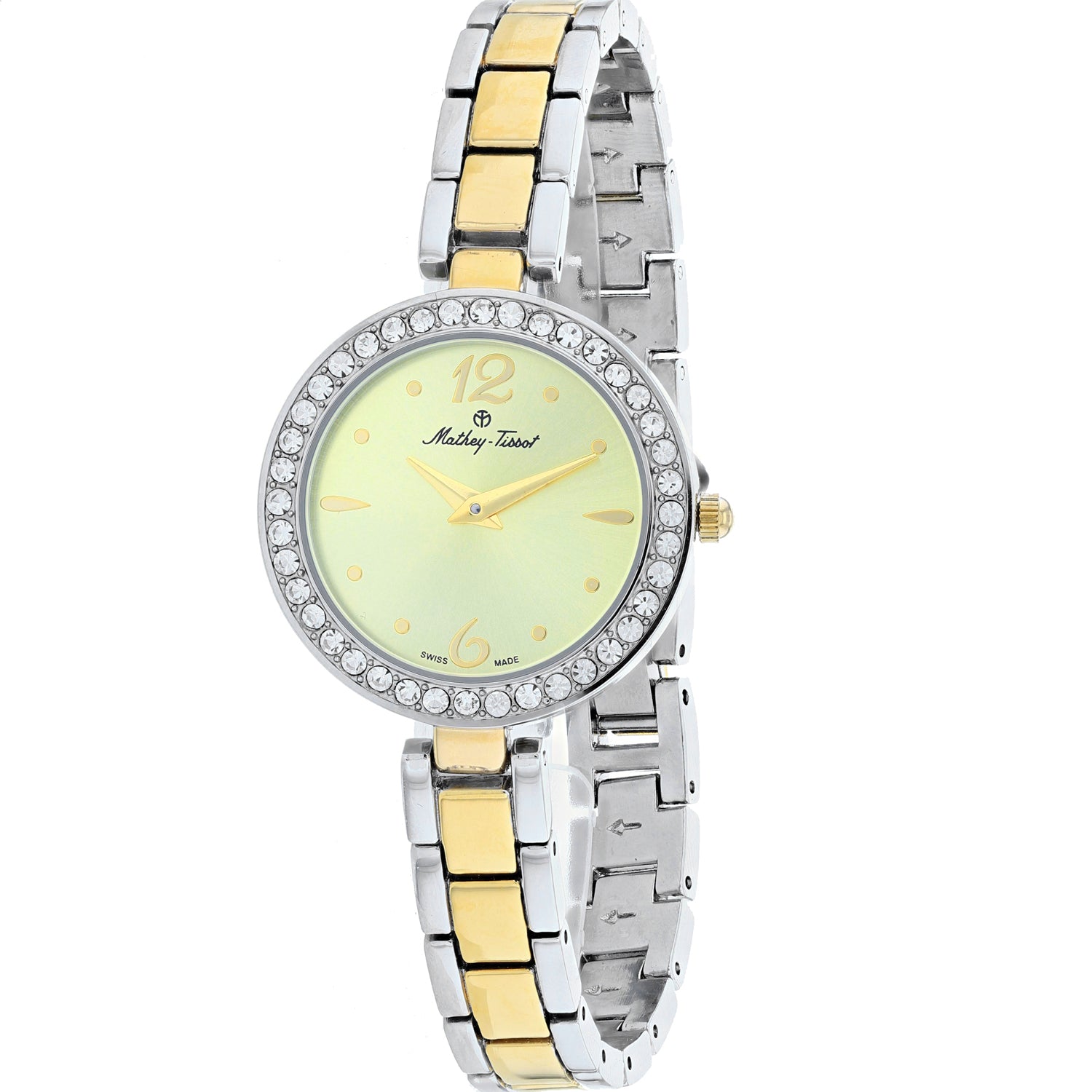 

Женские часы Mathey Tissot с золотым циферблатом, золотой