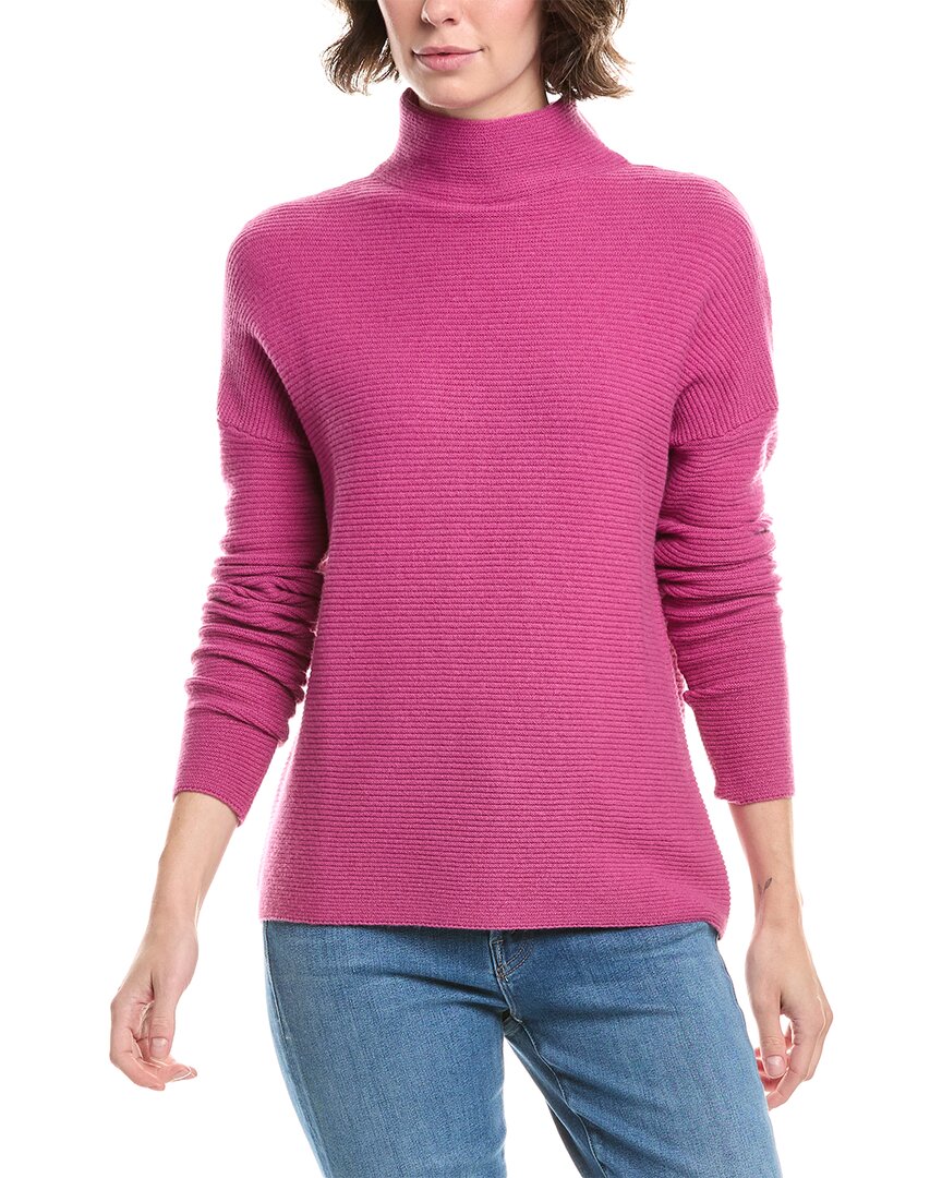 

Форте Кашемир Текстурный Свободный Свитер с Воротником-воронкой Forte Cashmere, фиолетовый