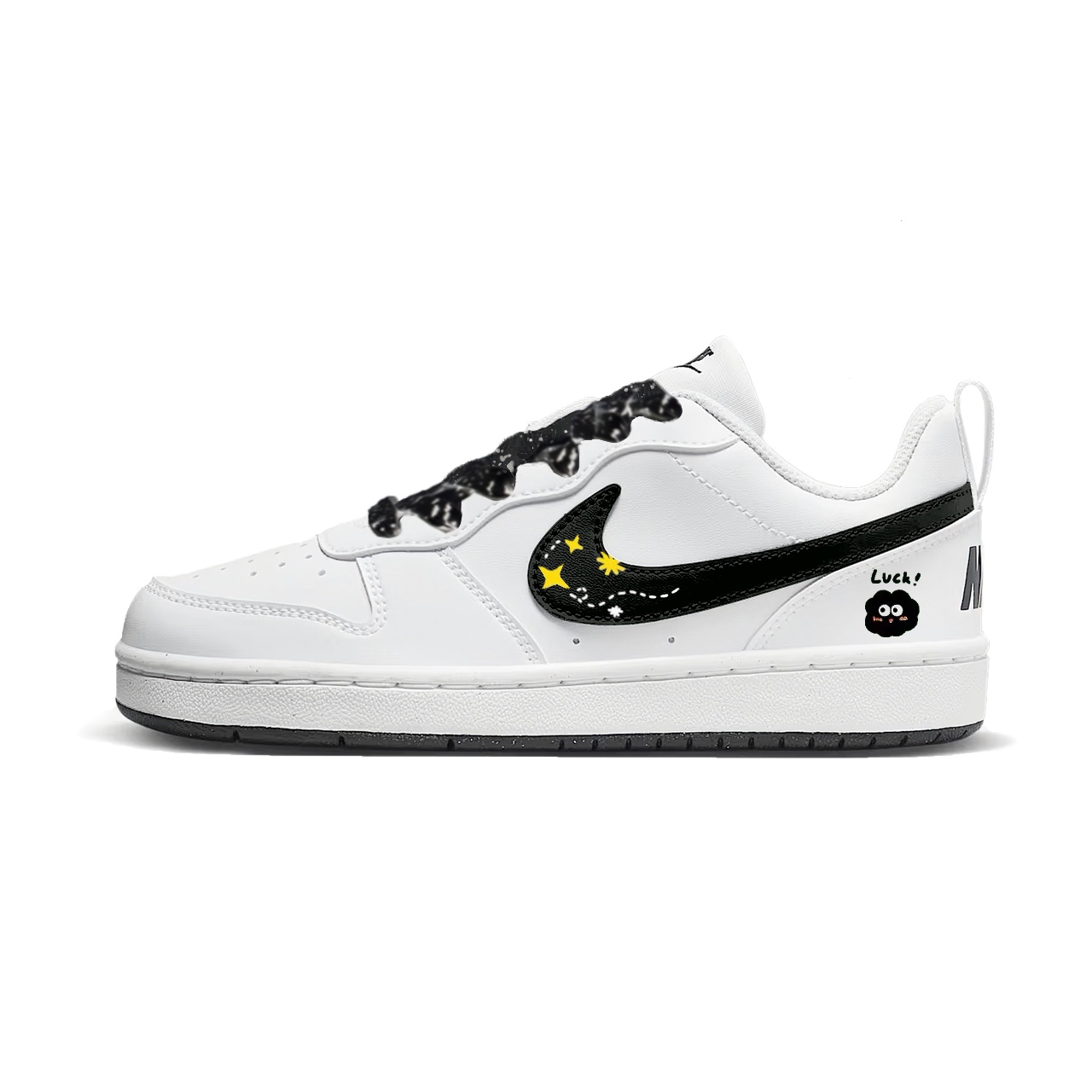 

Nike Детские скейтбордистские кроссовки Court Borough Coal Ball Star с низким верхом, износостойкие, черные и белые, для подростков