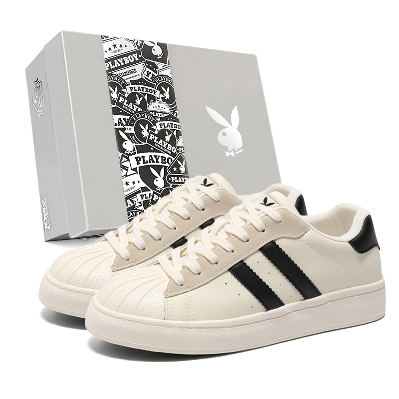 

Playboy Мужские низкие скейтерские кеды белые, цвет White