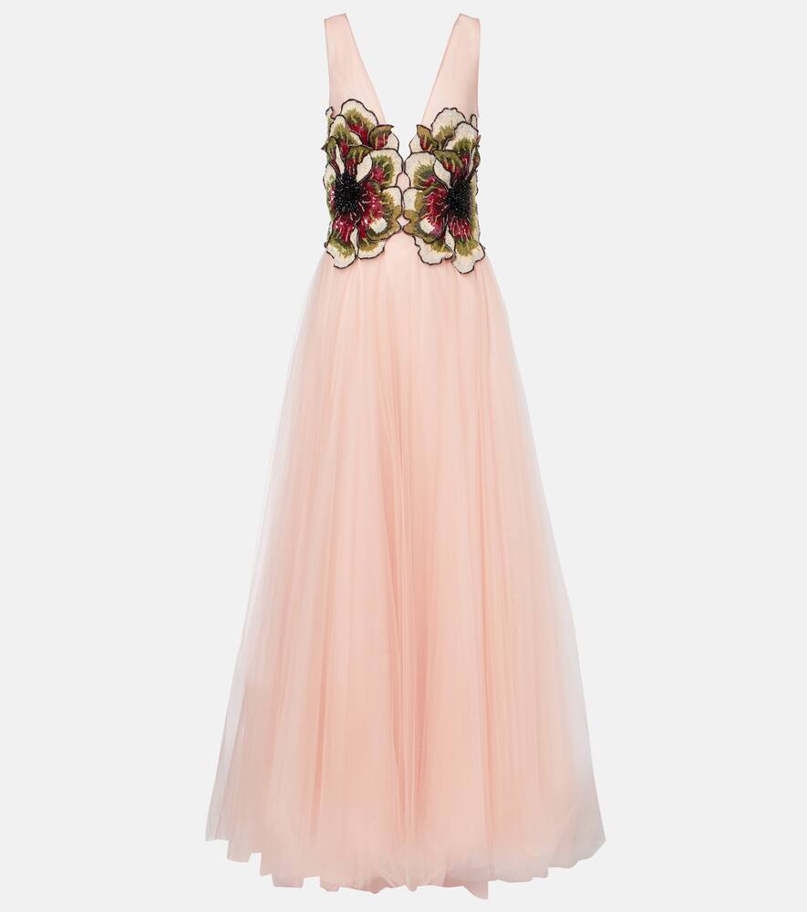 

Платье из тюля с пайетками Arion Costarellos, PESCA (623)-RED BEADED FLWR