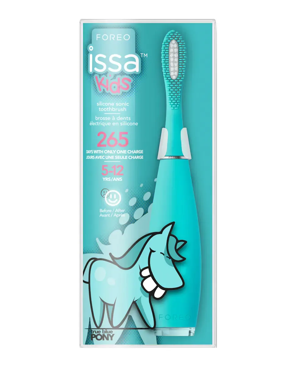 ISSA kids Зубная щетка с ультразвуковым эффектом для детей от 5 до 12 лет True Blue Pony Foreo — фото 4