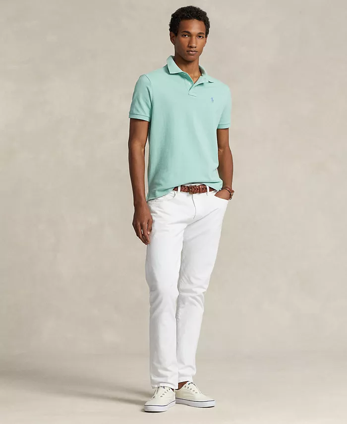 Мужская классическая поло с сетчатой тканью Polo Ralph Lauren, зеленый — фото 4
