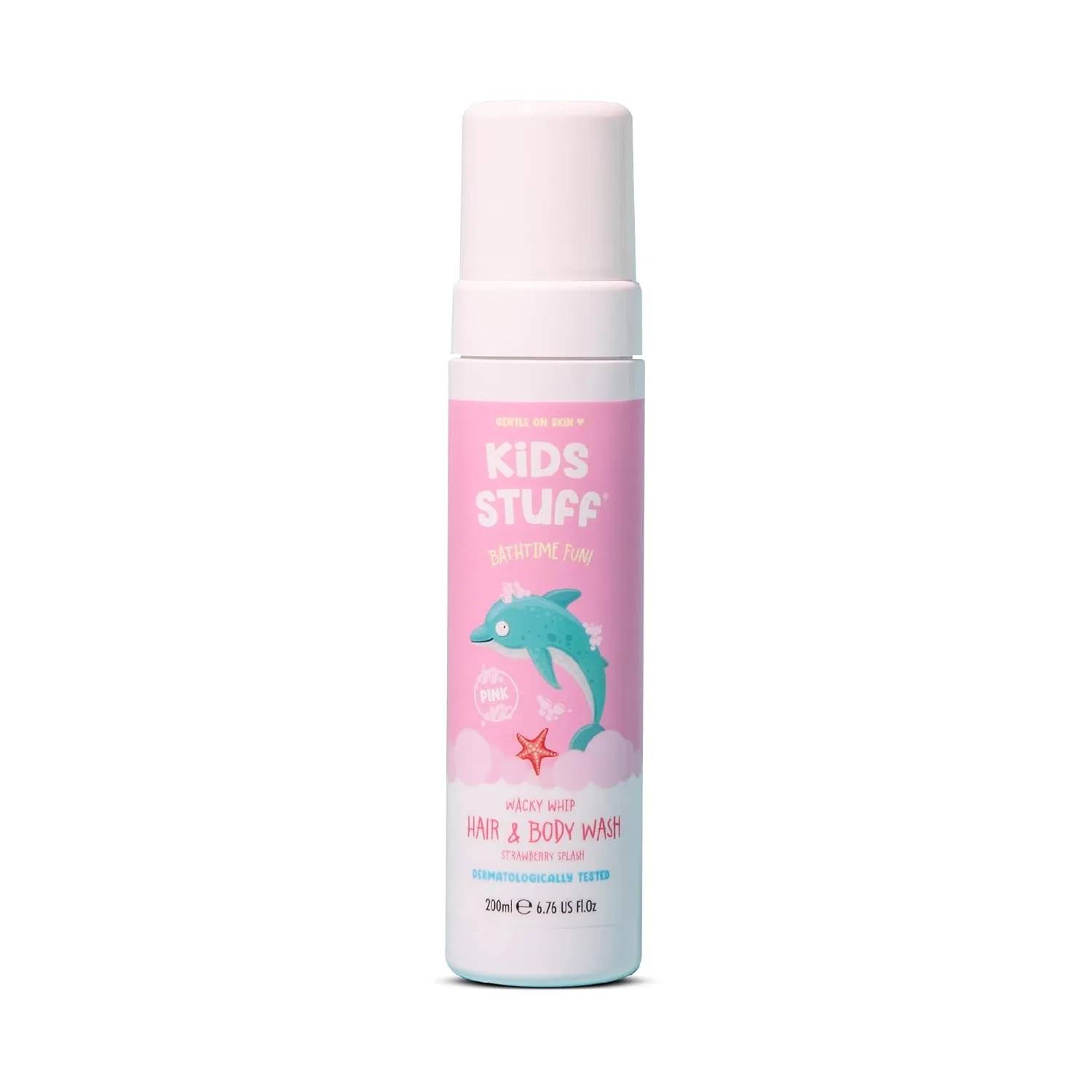 Пена для ванны и душа Kids Stuff Wacky Whip Strawberry Scented 200 мл, Pink