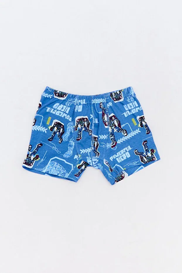 Детские боксеры для мальчиков с принтом Powerful Hero Fulla Moda, Blue — фото 4