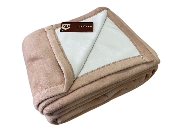 

Плед флисовый Biancheria Home Maxi Manterol Camel, бежевый