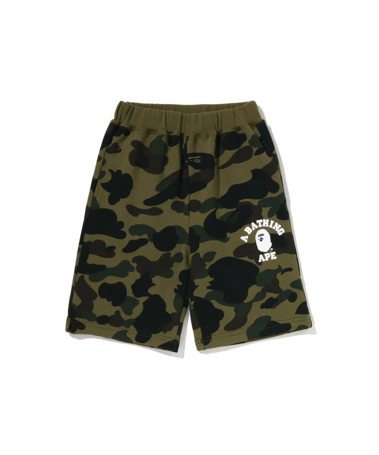 Детские шорты из футера с принтом 1ST CAMO COLLEGE A BATHING APE, Green