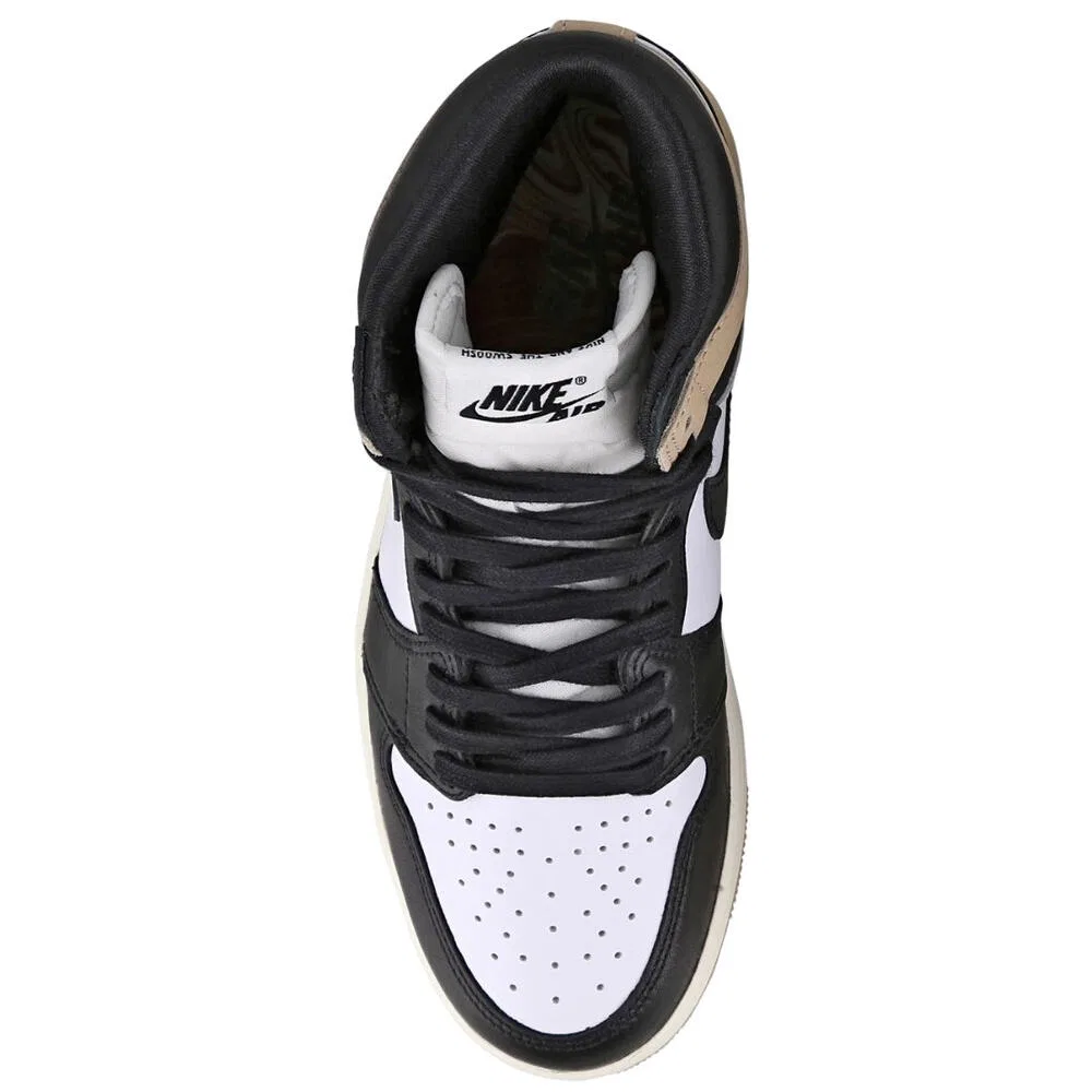 Детские кроссовки высокие Air Jordan 1 Retro High OG Latte Nike, Schwarz Braun — фото 4