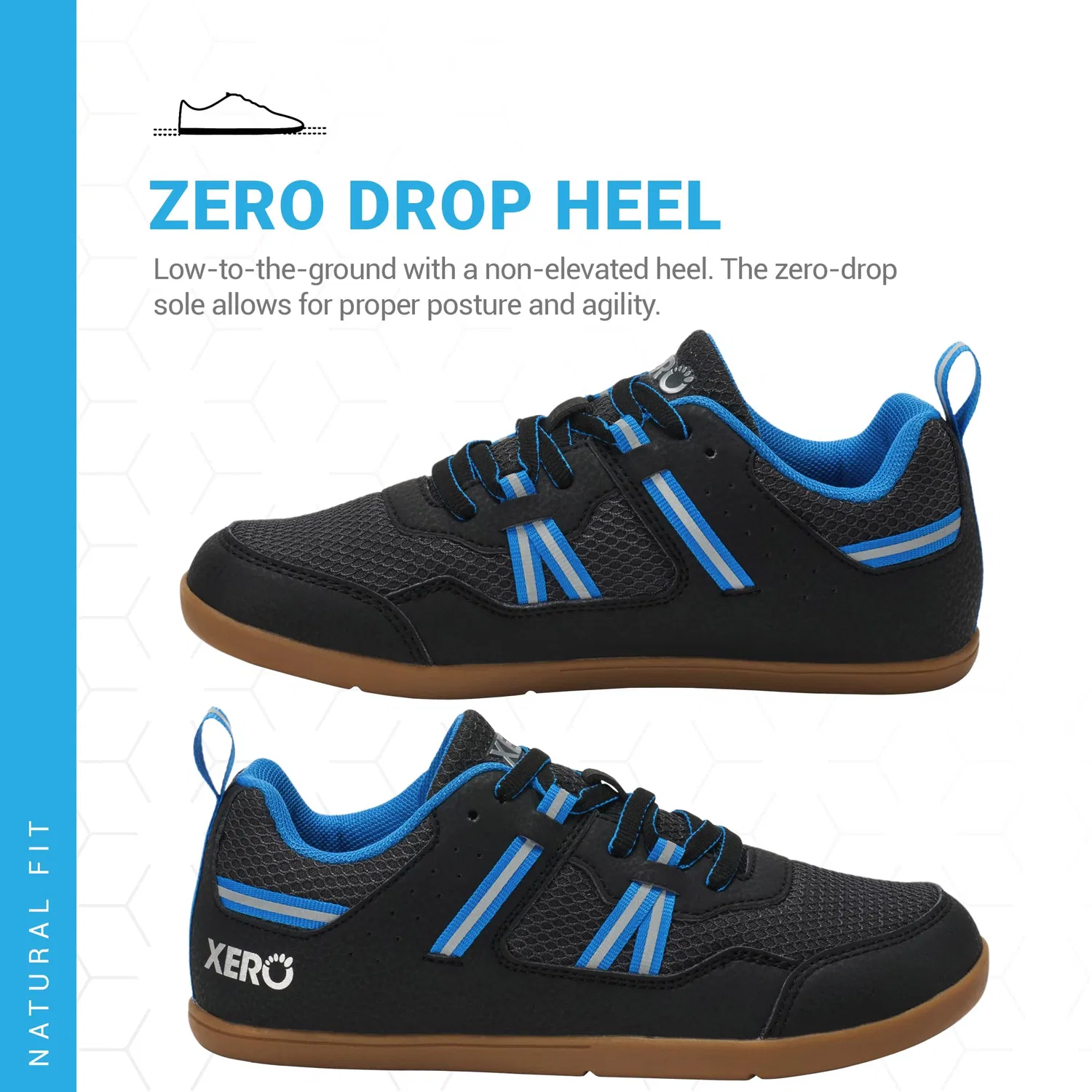 Детские кроссовки для мальчиков и девочек Pry-pp Xero Shoes, Black And Blue — фото 3