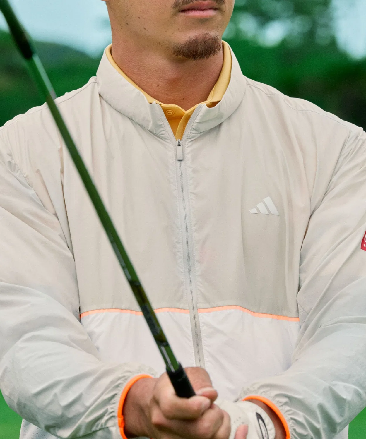 Мужская куртка-блузон с принтом Ultimate365 Tour Full Zip Adidas, Белый — фото 4