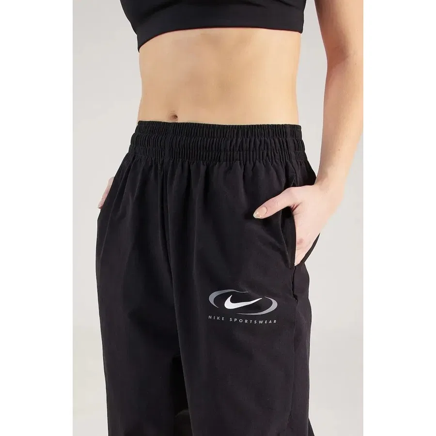 Спортивные брюки свободного кроя с высокой посадкой Sportswear Woven Loose Fit Joggers Nike, Черный — фото 3