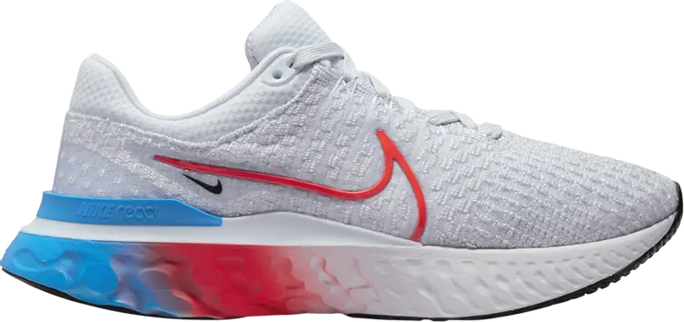 

Кроссовки Nike Wmns React Infinity Run Flyknit 3 'Grey Bright Crimson', серый