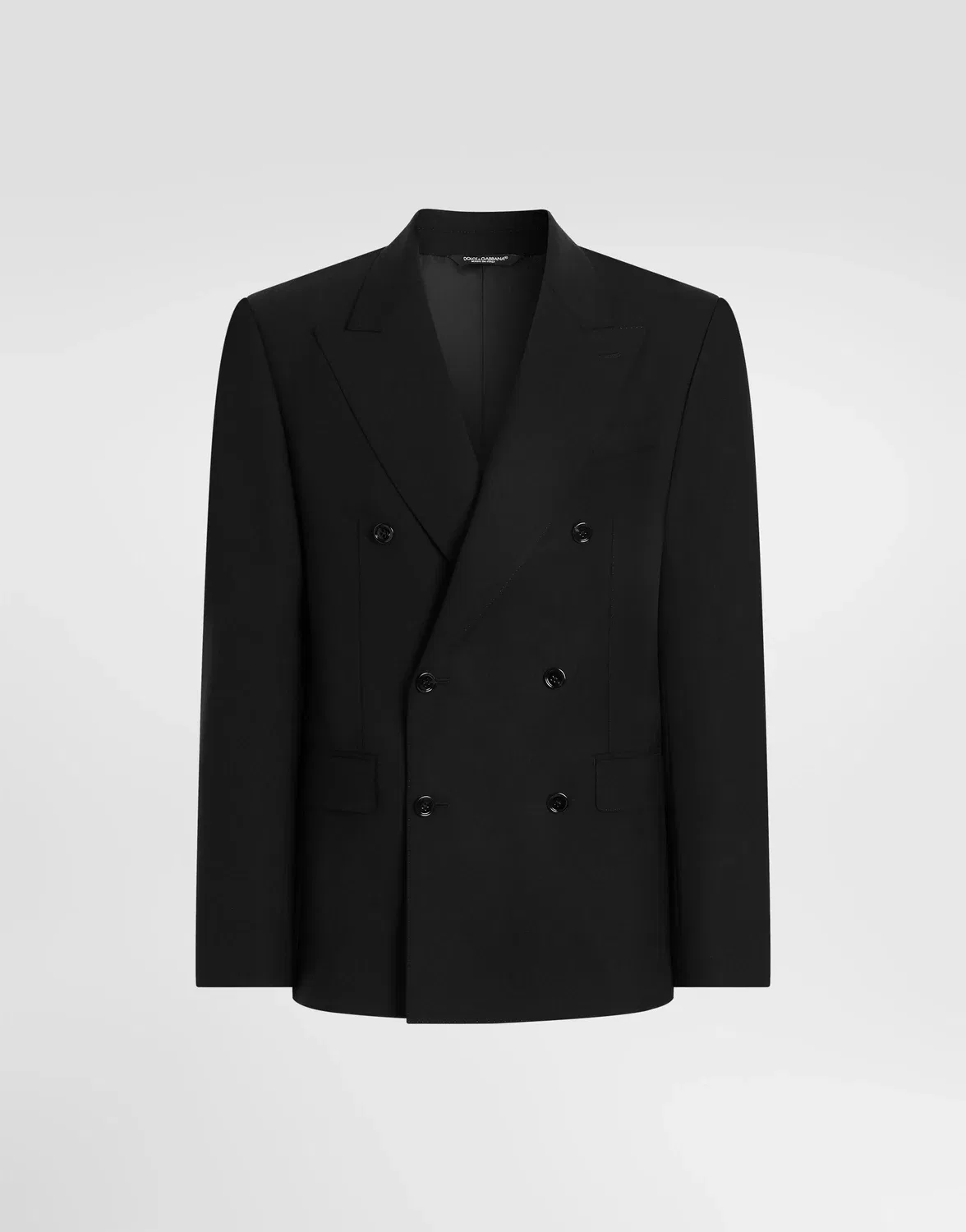 Легкая двубортная шерстяная куртка Sicilia Dolce & Gabbana, черный