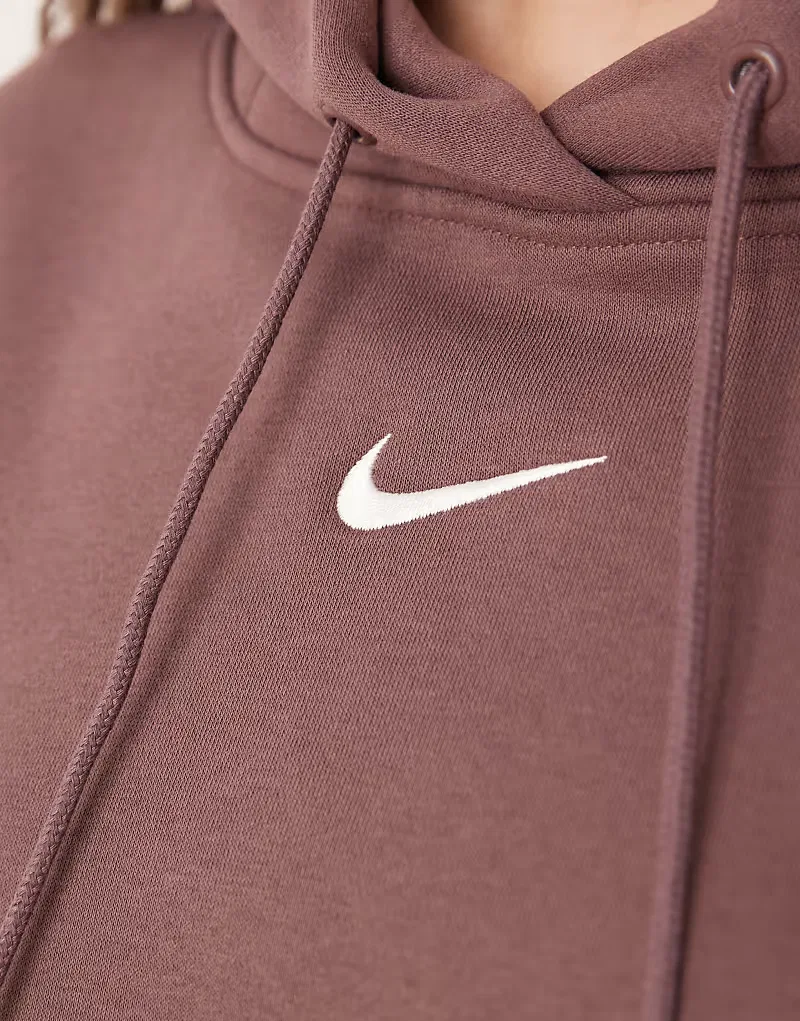 Толстовка Nike Phoenix Fleece оверсайз, коричневый — фото 3