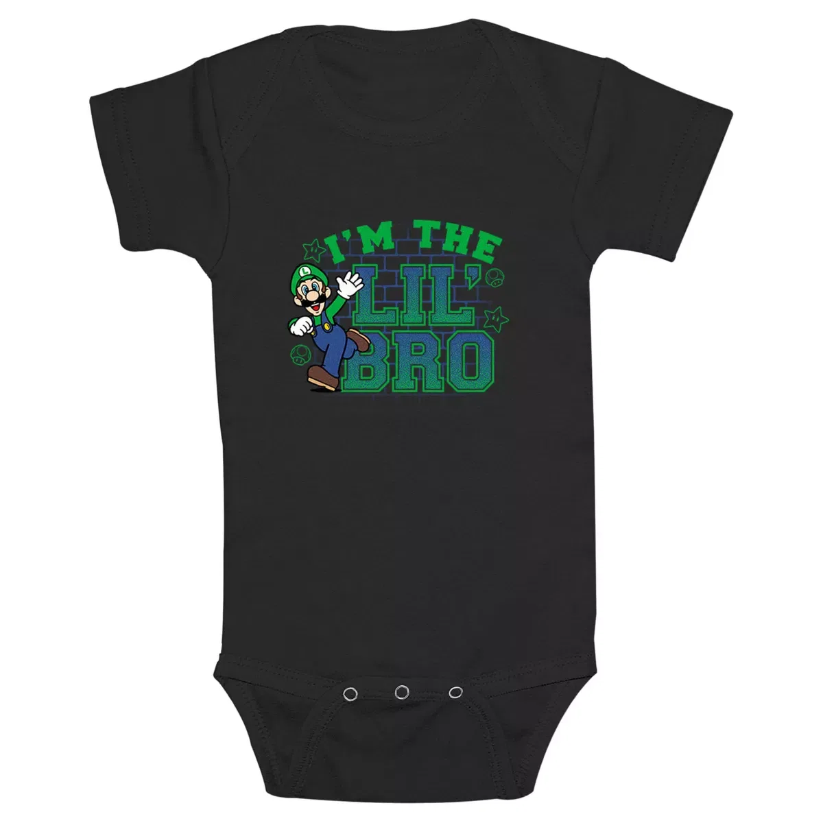 Детское боди для мальчиков с принтом I'm the Lil' Bro Nintendo, Black
